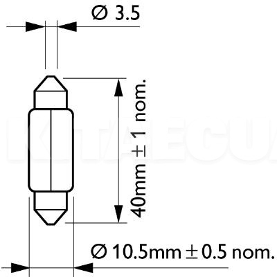 Лампа розжарювання 12V 10W SV8,5 Vision PHILIPS (PS 12866 CP) - 2