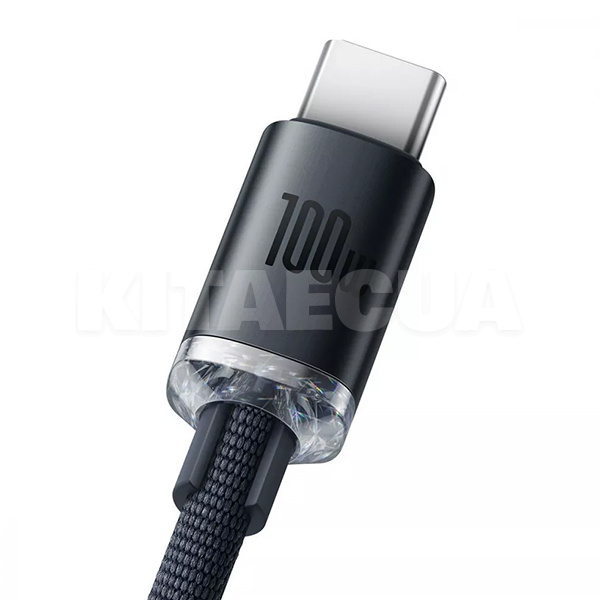 Кабель USB Type-C 100W Crystal Shine Series 1.2м чорний BASEUS (CAJY000401) - 2