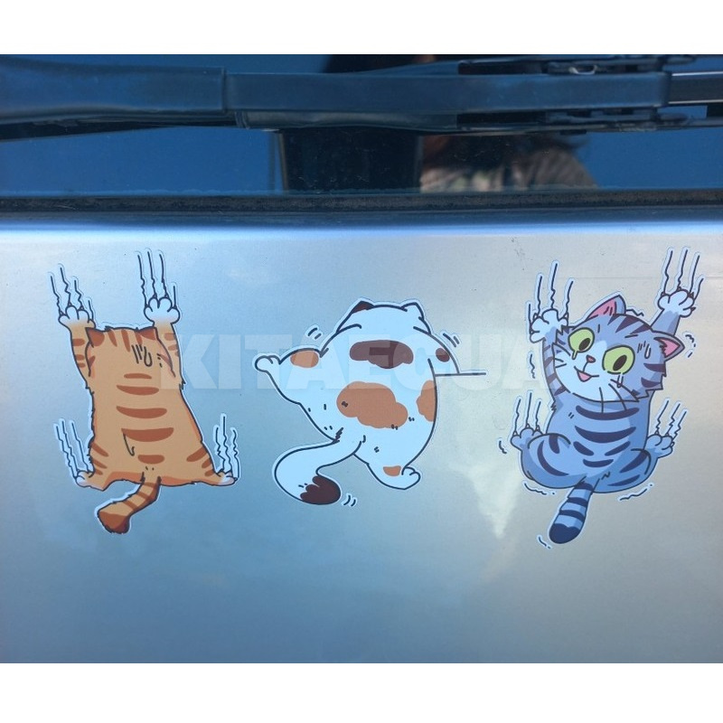 Наклейки "Щасливий кіт" для автомобіля (3шт.) (Sticker-Happy-Cat) - 2
