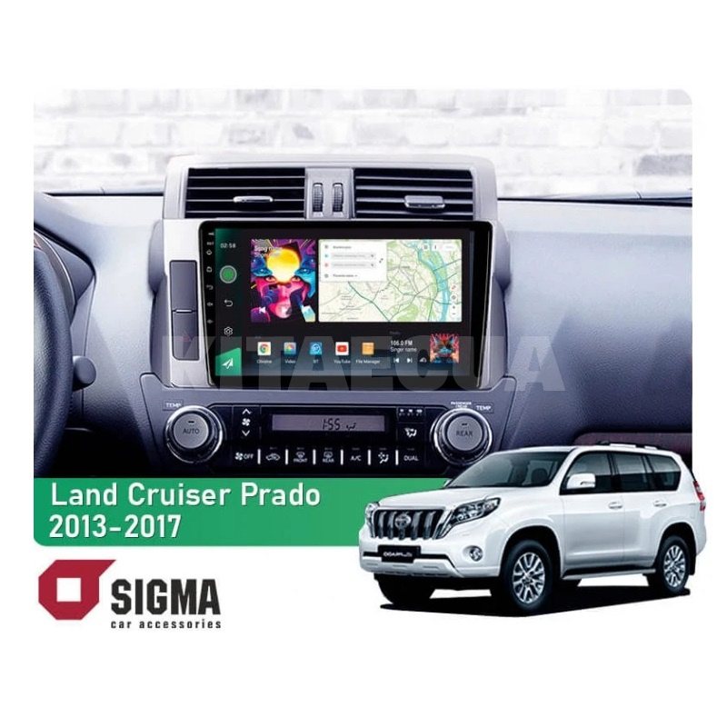 Штатна магнітола PRO 10464 4+64 Gb 10 Toyota Land Cruiser Prado 150 2013-2017 SIGMA4car (40189)