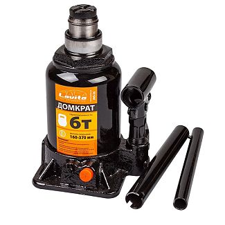 Домкрат гідравлічний пляшковий до 6т (160мм-370мм) двоштоковий LAVITA