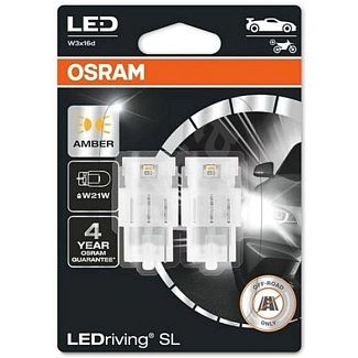 LED лампа для авто LEDriving SL W21W 1.4W amber (комплект) Osram