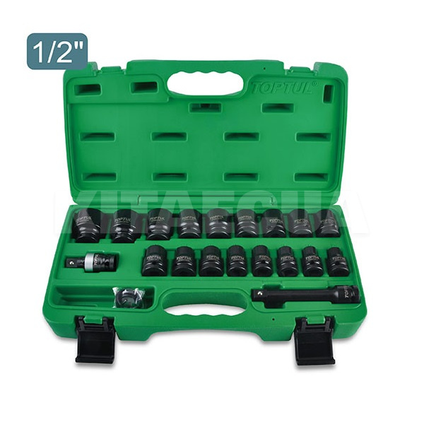 Набор головок ударных 10-32мм 1/2" 27 предметов TOPTUL (GCAI2701-TOPTUL)