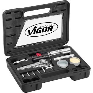 Паяльник газовый 1300С набор 12 предметов VIGOR