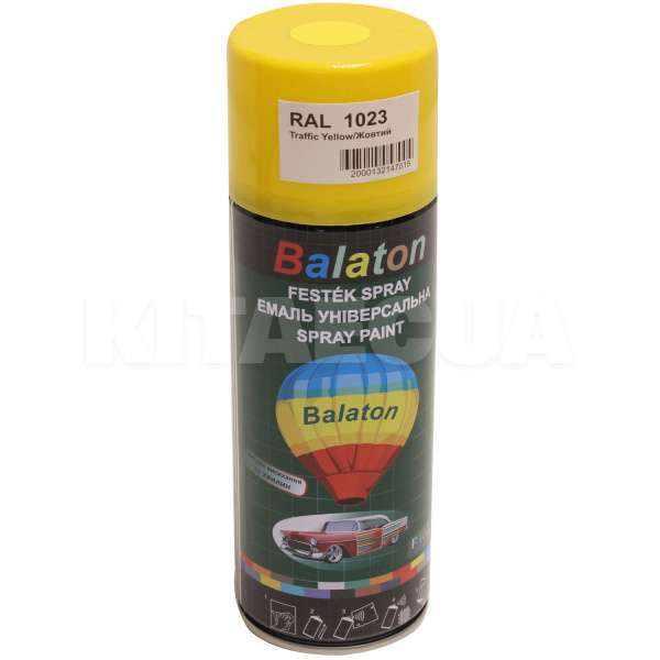 Краска универсальная глянцевая 400мл желтая BALATON (RAL1023)