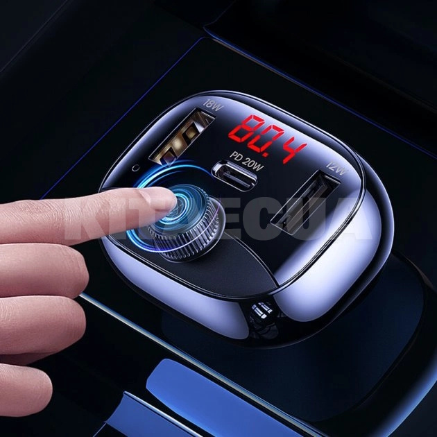 ФМ модулятор C25 с Bluetooth, быстрая зарядка и функция Hands Free USAMS (CC143TC01) - 5