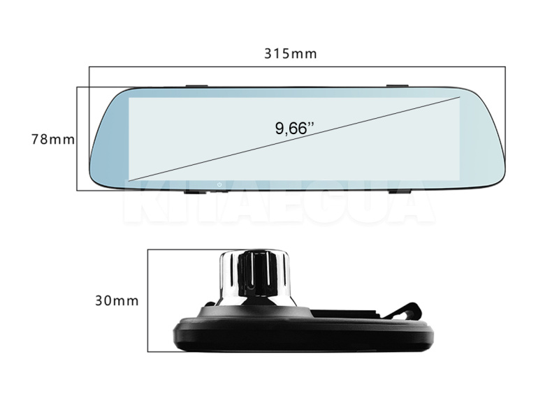Автомобильный видеорегистратор двухкамерный FullTouch Screen 9.66" Full HD 1920х1080 Celsior (DVR M3) - 3