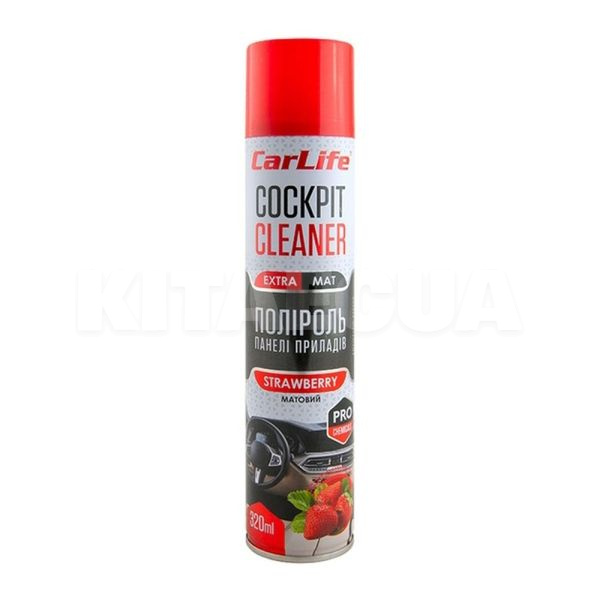 Поліроль для пластику "полуниця" 320мл cockpit cleaner extra mat CARLIFE (CF343)