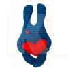Подушка в машину декоративна "Зайчик з серцем" синя Tigres (ПД-0131)