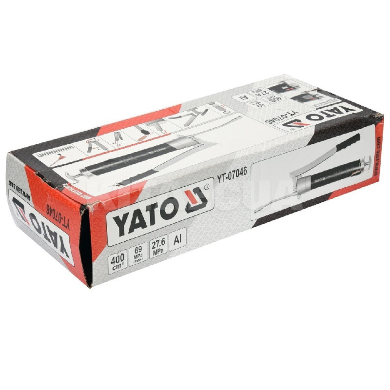 Шприц для змащення 0.4л з твердим наконечником YATO (YT-07046) - 3
