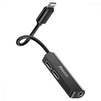 Перехідник AUX Baseus L52 Lightning to 2xLightning + 3.5mm BASEUS