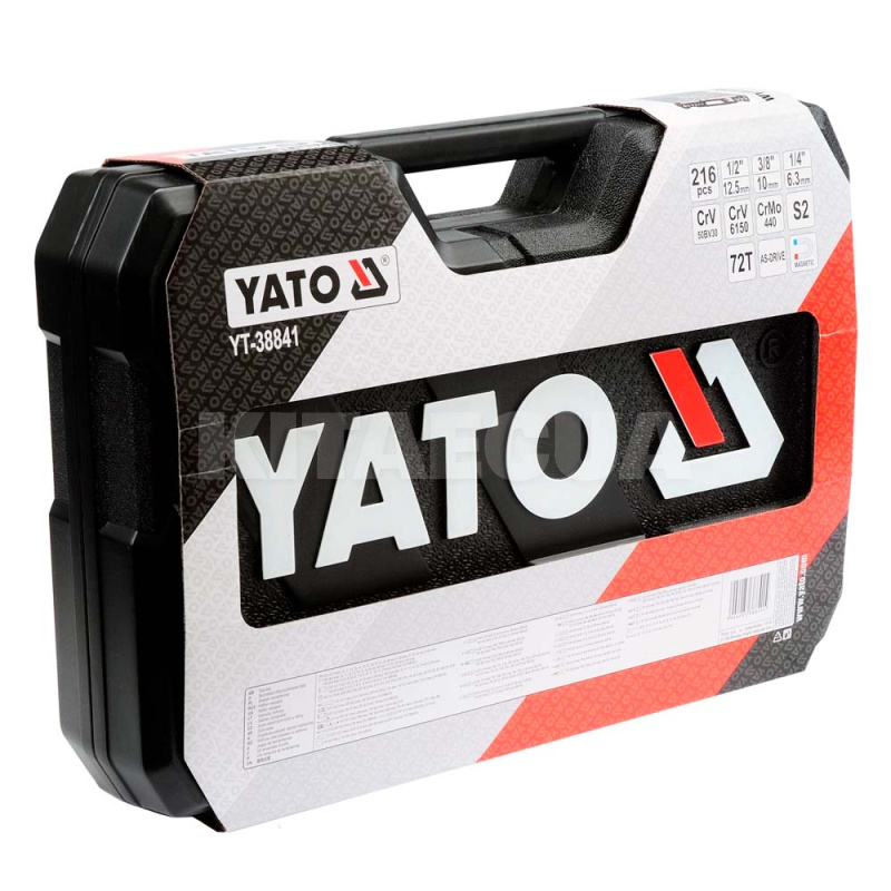 Набор инструментов универсальный 1/2" & 1/4" & 3/8" 216 предметов YATO (YT-38841) - 2