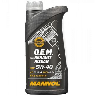 Масло моторное синтетическое 1л 5W-40 O.E.M. for Renault/Nissan Mannol