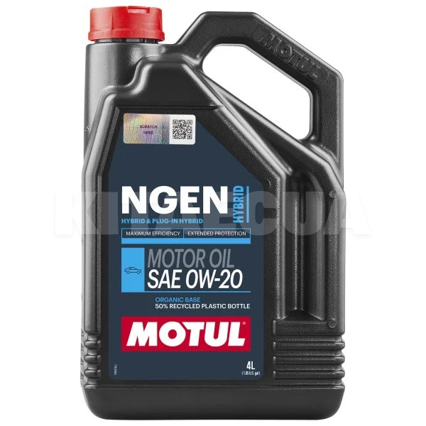 Моторное масло синтетическое 4л 0W-20 NGEN Hybrid MOTUL (NGEN HYBRID 0W20 4L)