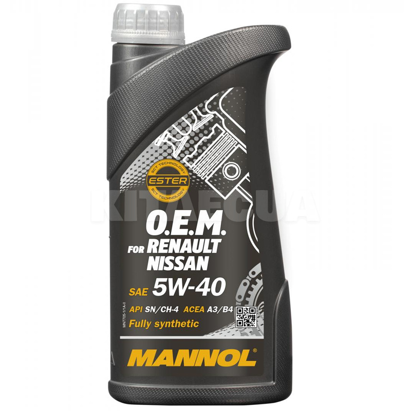 Масло моторное синтетическое 1л 5W-40 O.E.M. for Renault/Nissan Mannol (MN7705-1)