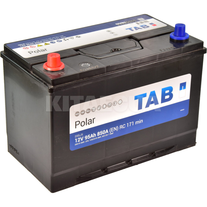 Аккумулятор автомобильный 95Ач 850А "+" слева TAB (TAB POLAR 95L JIS)