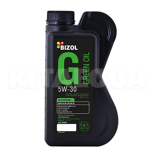 Масло моторне синтетичне 1л 5W-30 Green Oil BIZOL (81050)