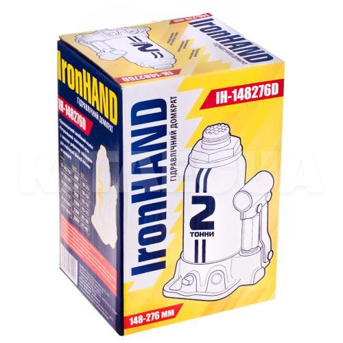 Домкрат гідравлічний пляшковий до 2т (148-276мм) IronHAND (IH-148276D) - 4