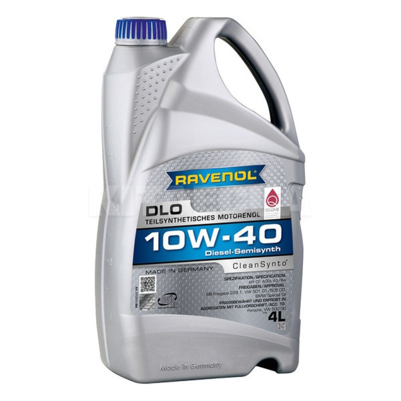 Масло моторное полусинтетическое 4л 10w-40 dlo RAVENOL (RAV DLO SAE 10W40 4L)