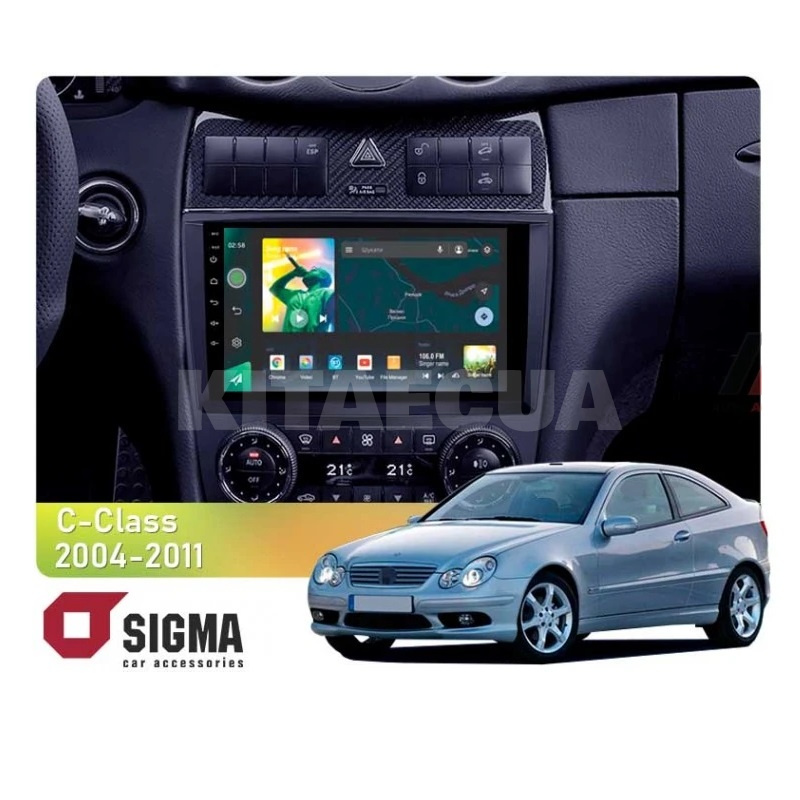 Штатная магнитола X9464 4+64 ГБ 9" Mercedes Benz C Class A209 2004-2011 SIGMA4car (39992)