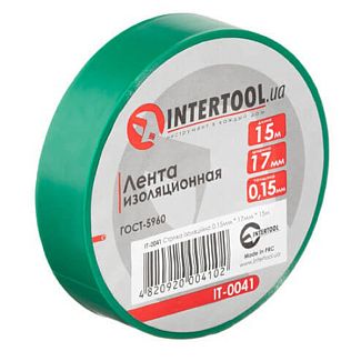 Изолента 15м х 17мм IT-0041 зеленая Intertool