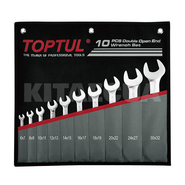 Набор ключей рожковых 10 предметов 6-32 мм TOPTUL (GPCJ1001)
