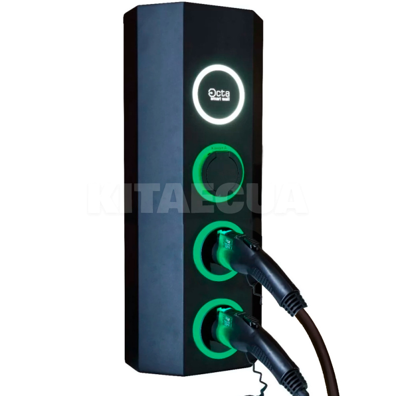 Зарядная станция для электромобиля 22 кВт 32А 1-фазная Type 2 (розетка) + c 2-мя портами Type 2 (ам Octa Energy (W123)