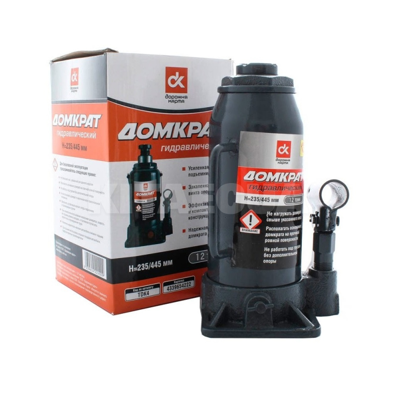 Домкрат гидравлический бутылочный до 12т (235-445мм) Дорожня карта (TDK4) - 4