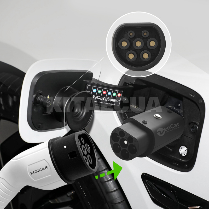 Переходник 7.4 кВт 32А 1-фаза Type 2 (станция) - GB/T AC (китайское авто) ZENCAR (ADAPT-TYPE2-GBT) - 6