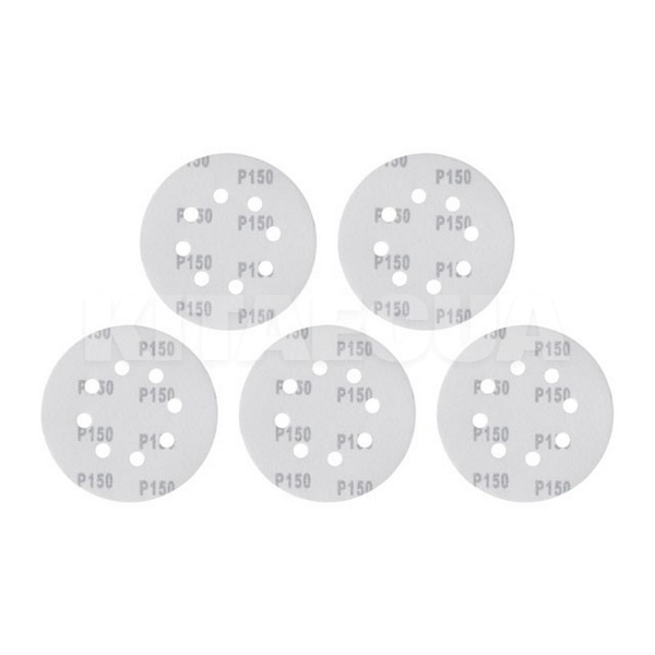 Диск шлифовальный 125 мм P150 8-отверствий (компл 5 шт.) Intertool (BT-0588-INTERTOOL) - 2