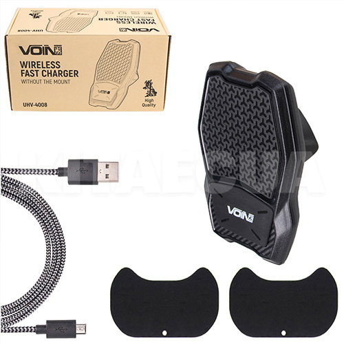 Держатель автомобильный магнит с беспроводной зарядкой без кронштейна VOIN (UHV-4008)