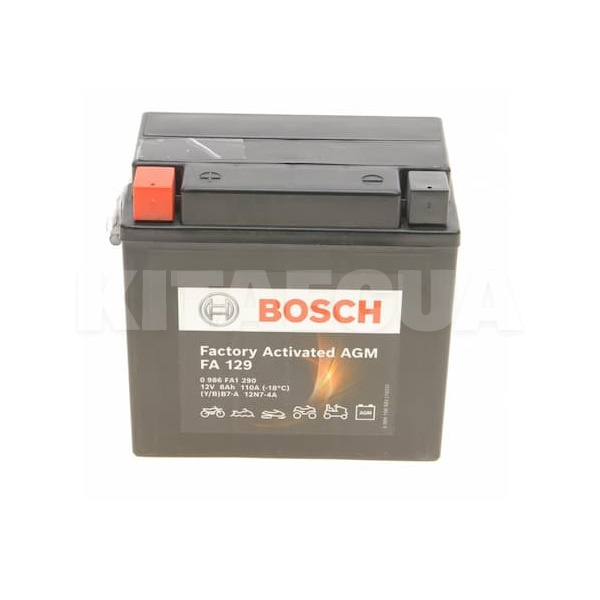 Мото аккумулятор FA 129 8Ач 110А "+" слева BOSCH (0986FA1290)