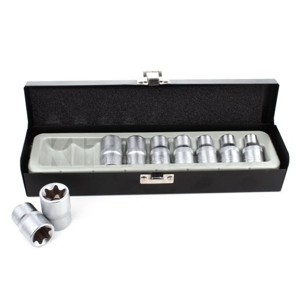 Набір торцевих головок TORX 1/2" 9 предметів E10-E24 Intertool (ET-6014)