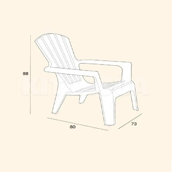 Стілець садовий пластиковий Maryland білий до 110 кг Bica (8003723001905) - 2