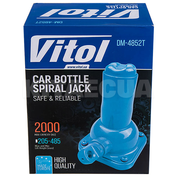 Домкрат механический бутылочный до 2т (215мм-485мм) телескопический VITOL (DM-4852T-VITOL) - 4