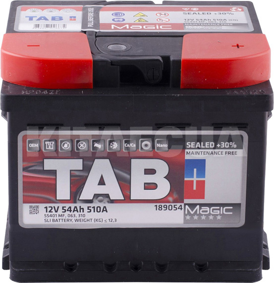 Аккумулятор автомобильный 54Ач 510А "+" справа TAB (TAB MAGIC 54)