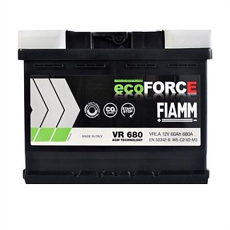 Автомобільний акумулятор Ecoforce 60Ач 680А "+" справа FIAMM