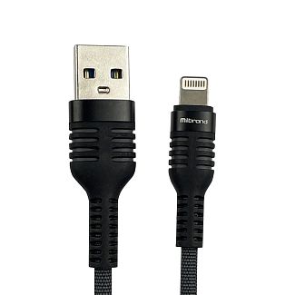 Кабель USB - Lightning 2A MI-13 1м черный/серый Mibrand