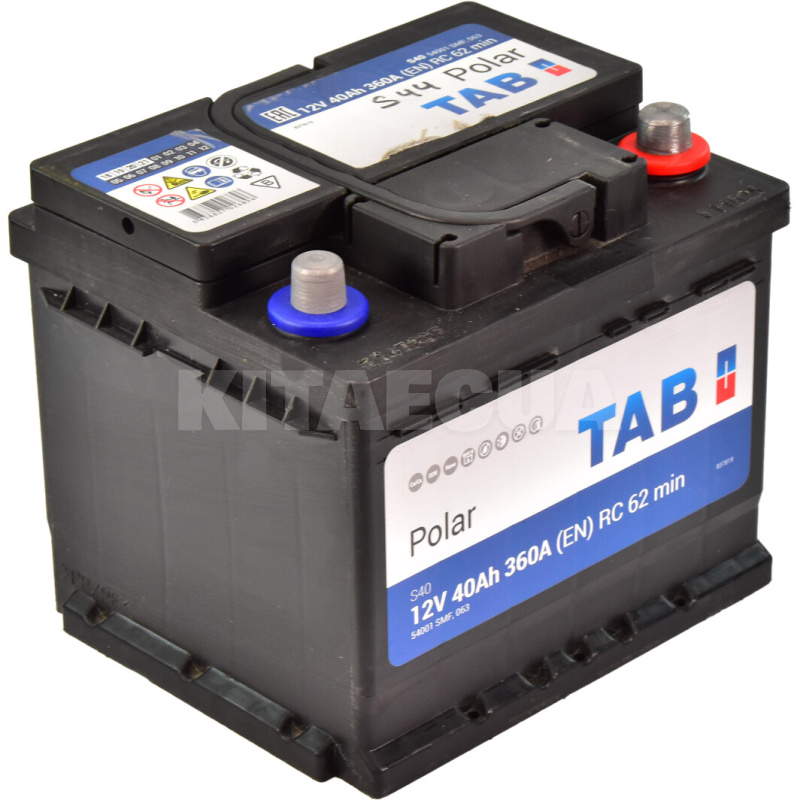 Акумулятор 44Ач Euro (T1) 207x175x175 із зворотною полярністю 360A Polar S TAB (TAB POLAR S 44) - 3