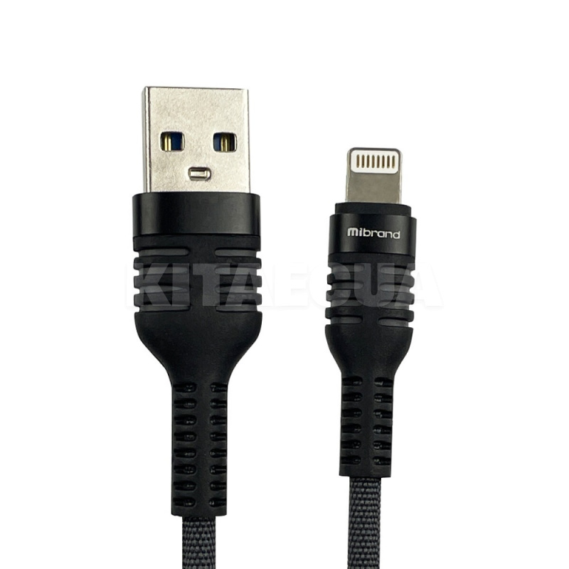 Кабель USB - Lightning 2A MI-13 1м черный/серый Mibrand (MIDC/13LBG)