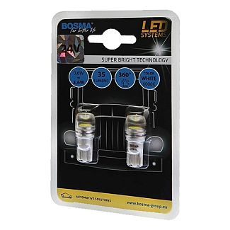 LED лампа для авто LED SYSTEMS T10 0.6W 6000K (комплект) BOSMA