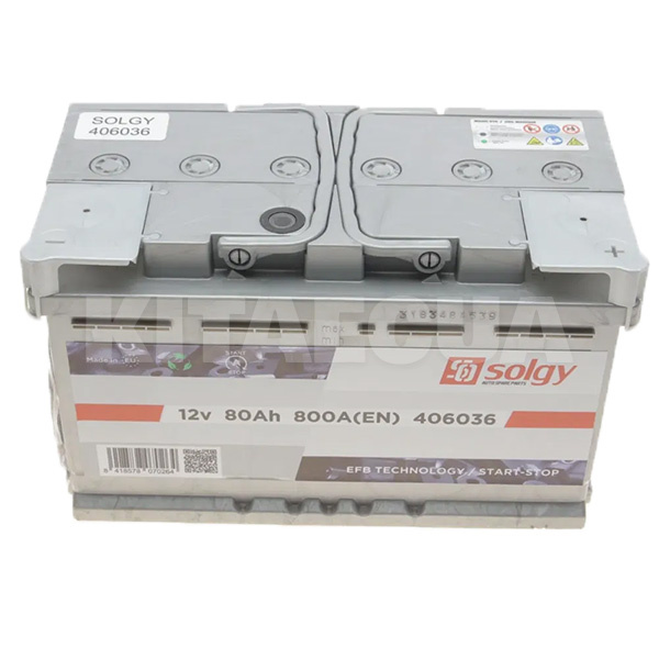 Акумулятор автомобільний 80Ач 800А "+" праворуч Solgy (406036)