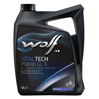 Масло трансмісійне синтетичне 5л 75-W90 GL 5 Vitaltech WOLF