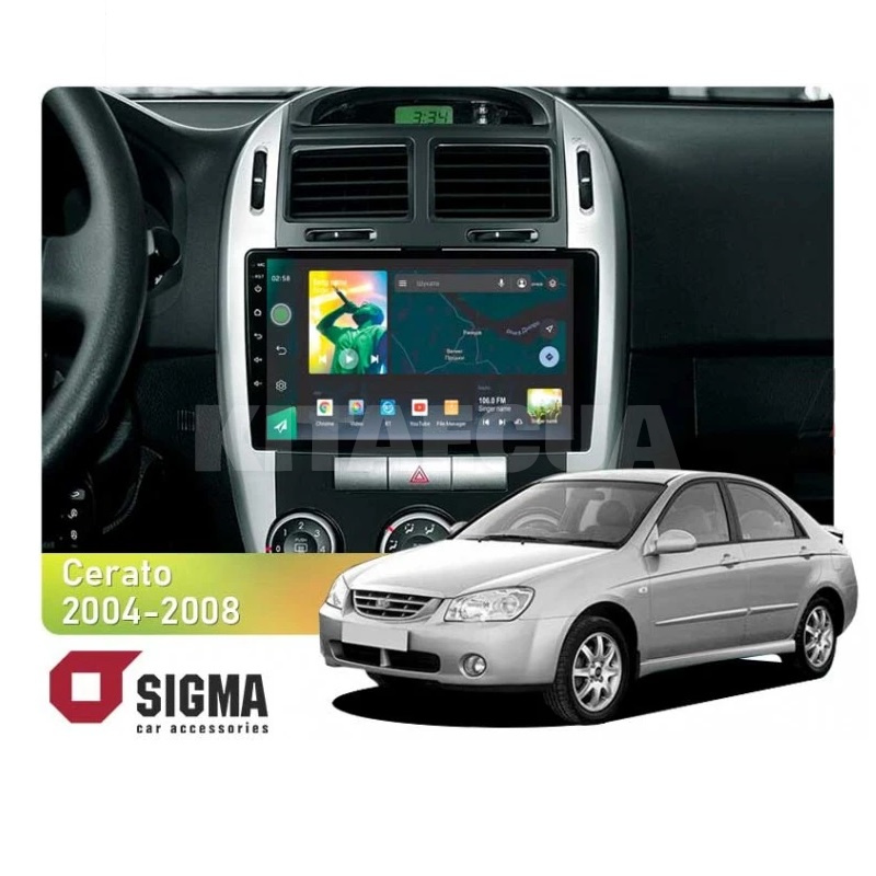 Штатна магнітола X9232 2+32 Gb 9" Kia Cerato 1 LD 2004-2008 (F2) SIGMA4car (35536)