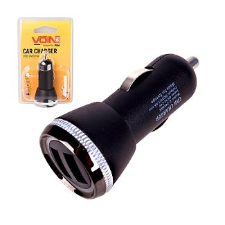 Автомобильное зарядное устройство 5 В 2.4 А черное VOIN