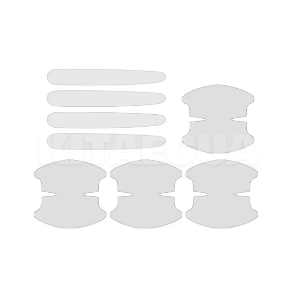 Наклейка на ручку двері автомобіля захисна прозора (8шт.) (Handle-Sticker-transparent-8Pcs)