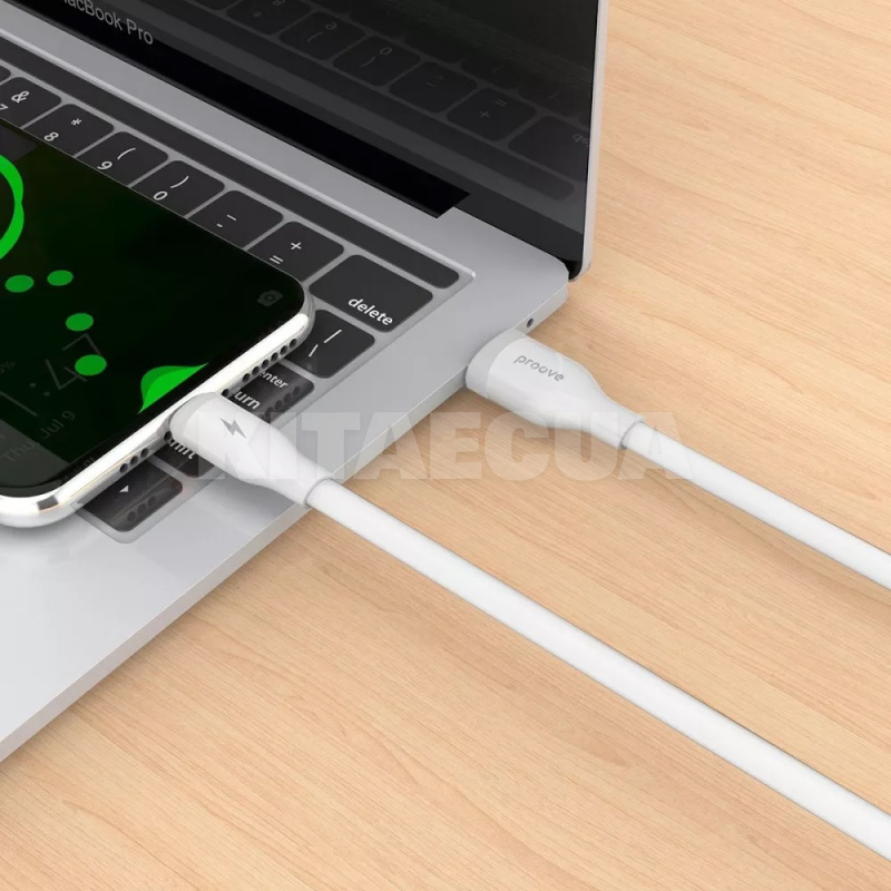Кабель USB Micro USB 2.4A 1м Flat Out белый PROOVE (504930003) - 2