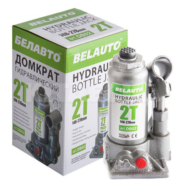 Домкрат гідравлічний пляшковий до 2т (148мм-278мм) Белавто (DB02)
