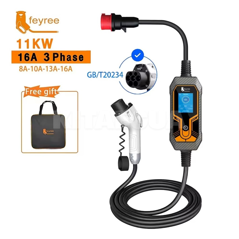 Зарядка для электромобиля GB/T AC 11 кВт 16A 3-фазы Wi-fi Lione King FEYREE (FY11-16-3PH-GB/T-K7) - 4