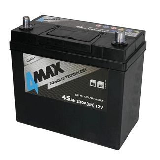 Аккумулятор автомобильный 45Ач 330А "+" слева 4MAX
